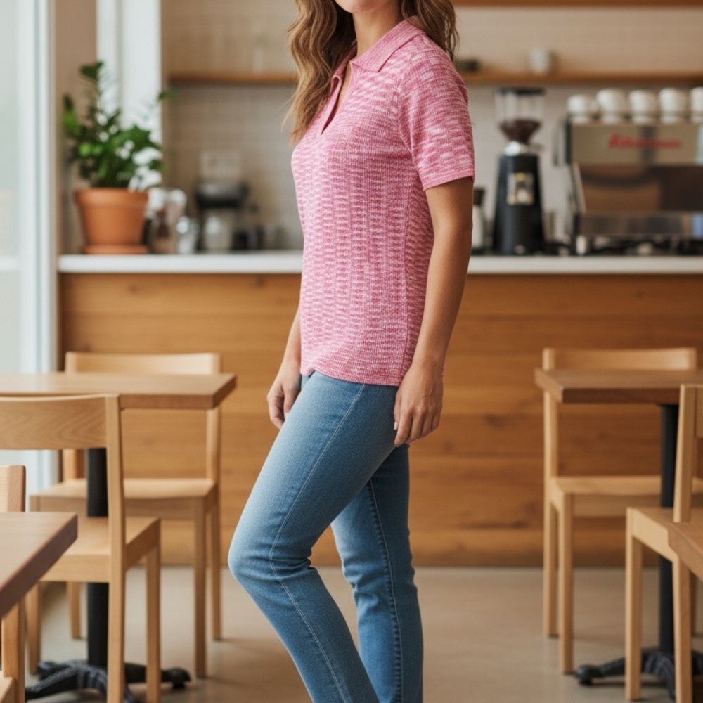 Cicibird Women’s Short Sleeve Polo Sweater – Size Medium - NWT